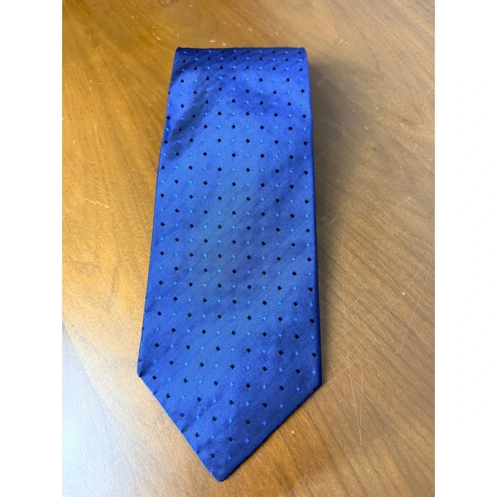Michael‎ Newell Mens Silk Tie Blue Mini Diamond Pattern
